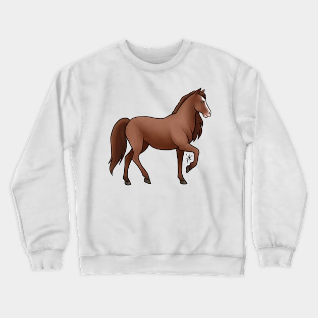 Horse - Paso Fino - Chestnut Red Crewneck Sweatshirt by Jen's Dogs Custom Gifts and Designs